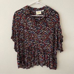 Anthropologie Maeve Ruffle Short-Sleeve Top in Medium